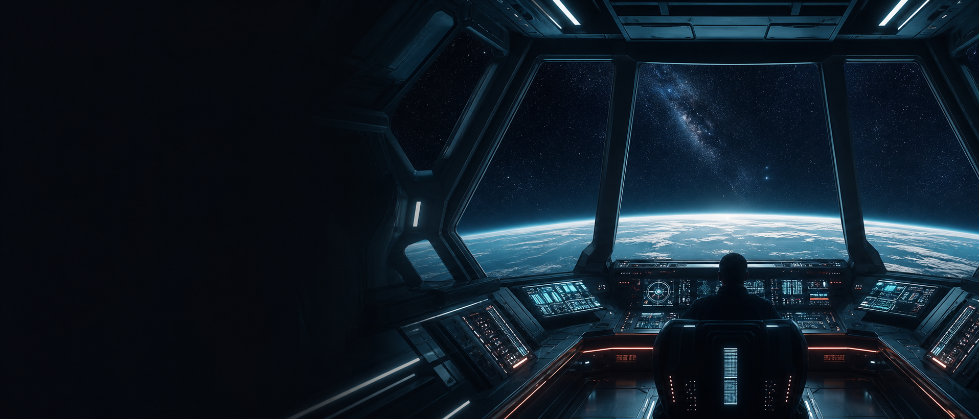 SECCOM shuttle cockpit looking into clean space